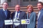 TULIP's launch at New York's City Hall, May 2009.  Pictured: AWU President Paul Howes, RWDSU President Stuart Appelbaum, and NYC City Council Members Melinda Katz and Eric Goia